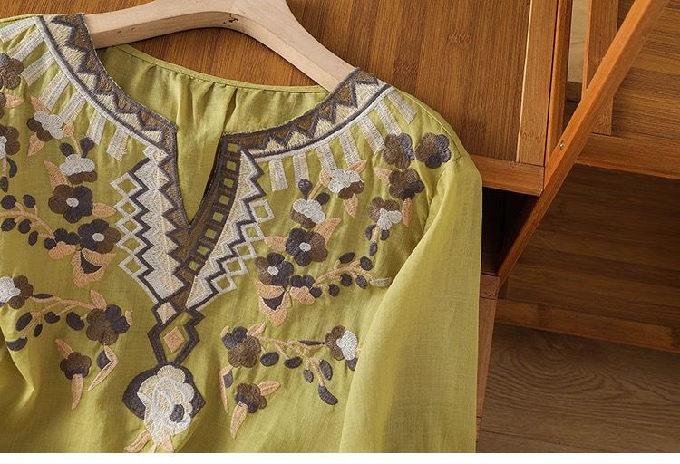 Women's Pure Cotton Floral Embroidered Top
