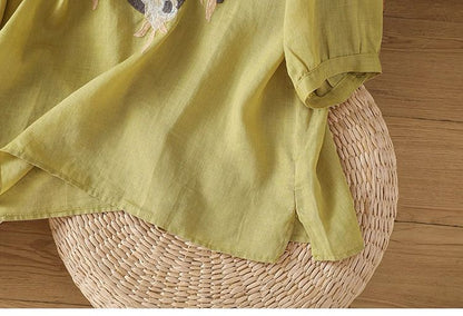 Women's Pure Cotton Floral Embroidered Top