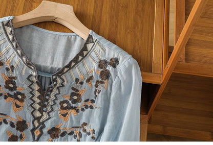 Women's Pure Cotton Floral Embroidered Top