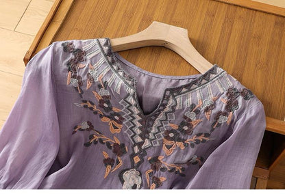 Women's Pure Cotton Floral Embroidered Top