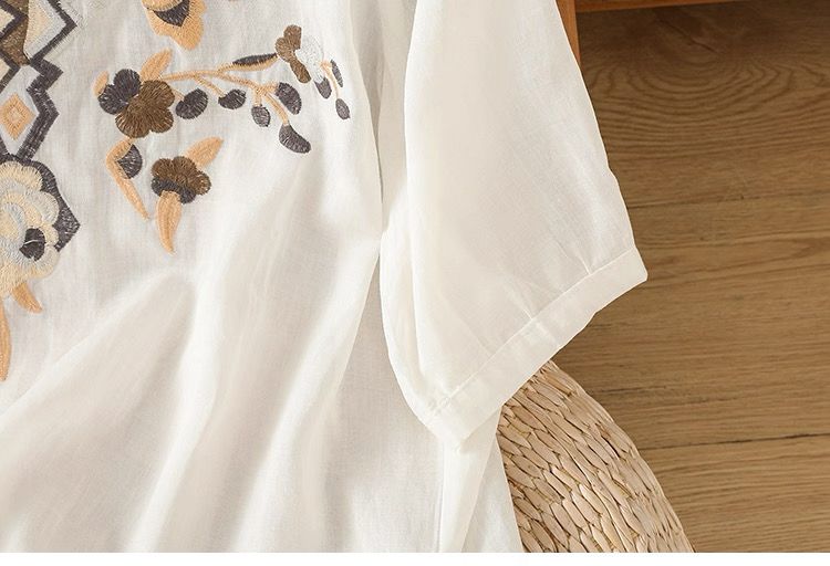 Women's Pure Cotton Floral Embroidered Top
