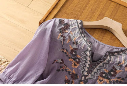 Women's Pure Cotton Floral Embroidered Top