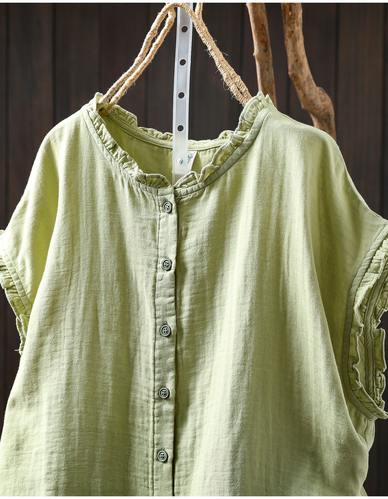 Pure Cotton Double Gauze Women Sleeveless Casual Wear Shirt