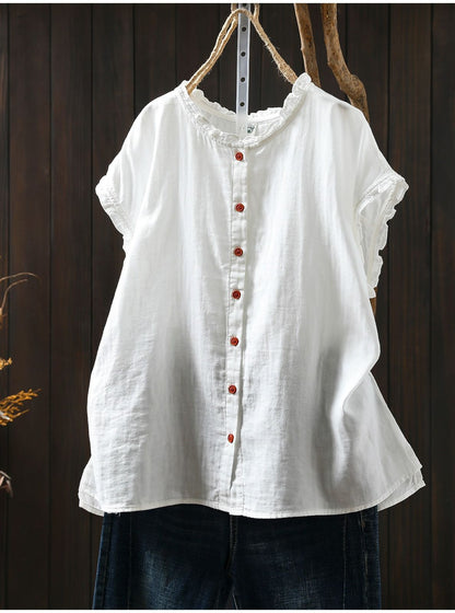Pure Cotton Double Gauze Women Sleeveless Casual Wear Shirt