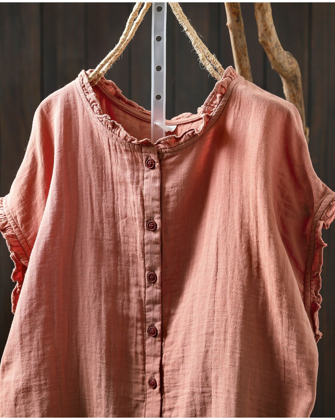 Pure Cotton Double Gauze Women Sleeveless Casual Wear Shirt