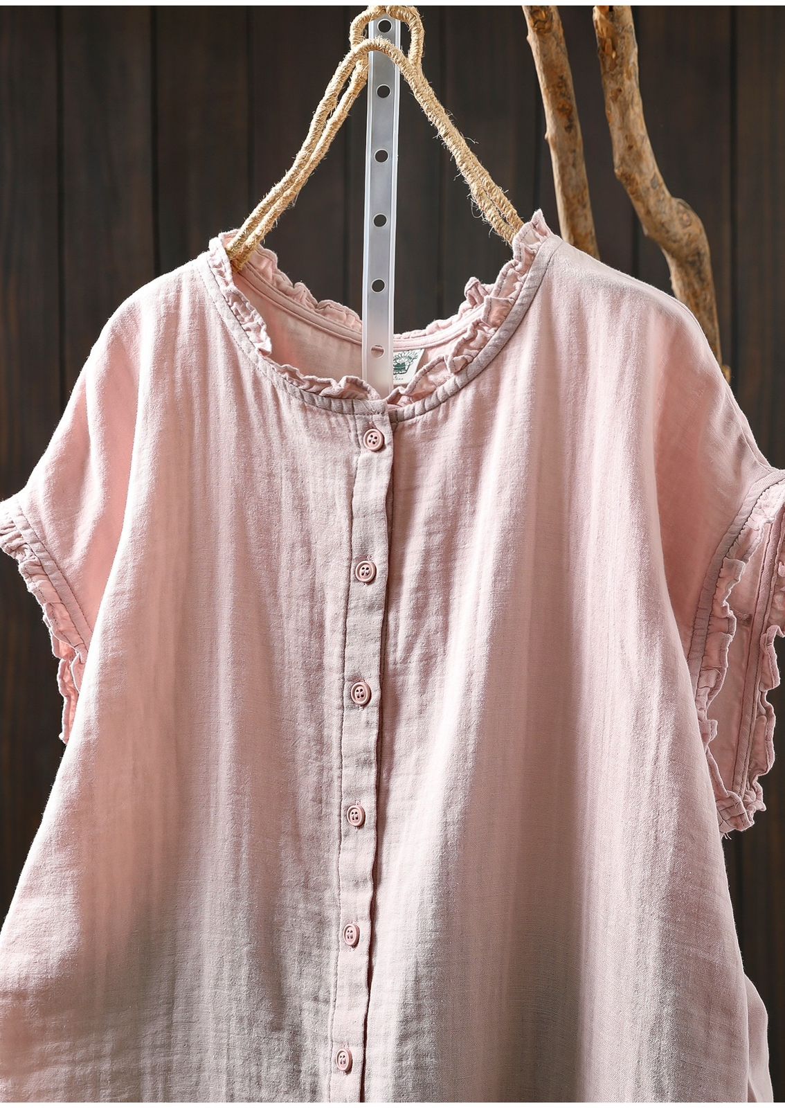 Pure Cotton Double Gauze Women Sleeveless Casual Wear Shirt