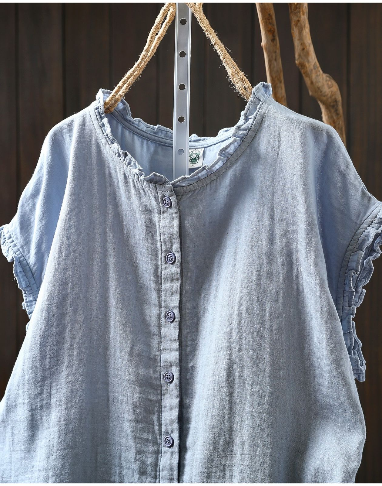 Pure Cotton Double Gauze Women Sleeveless Casual Wear Shirt
