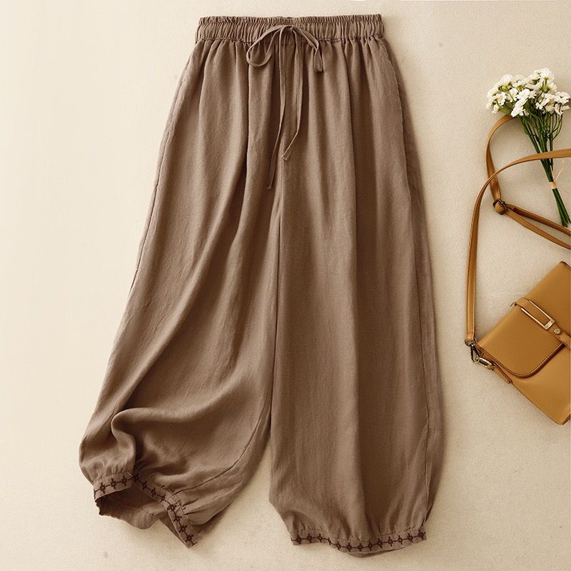 Pure Cotton Embroidered Harem Pants for Women