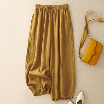 Pure Cotton Embroidered Harem Pants for Women