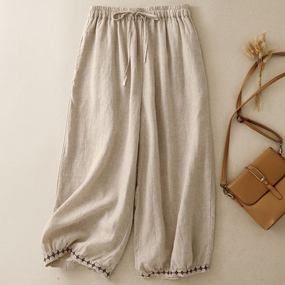 Pure Cotton Embroidered Harem Pants for Women