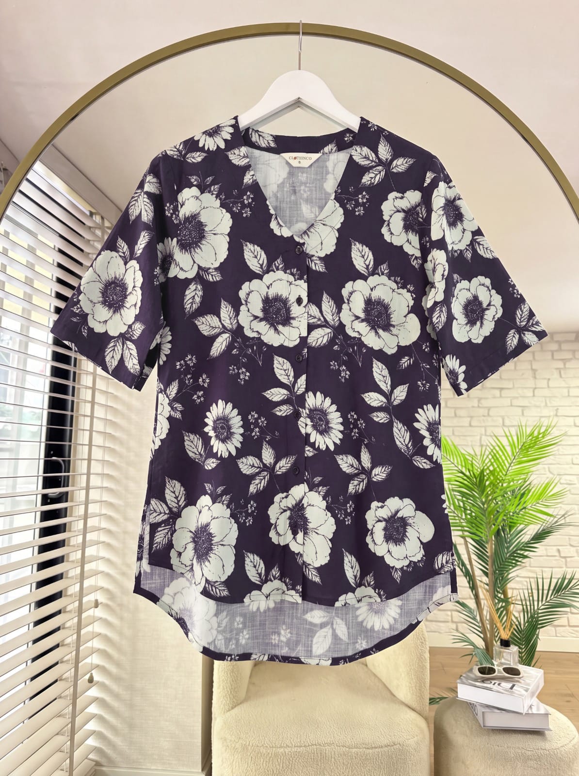 Pure Cotton Floral Printed Women's Casual Shirt