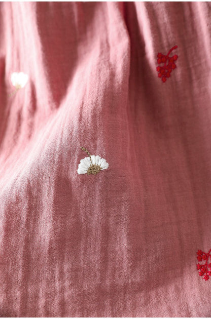 Pure Cotton Embroidered Oversized Shirt for Women