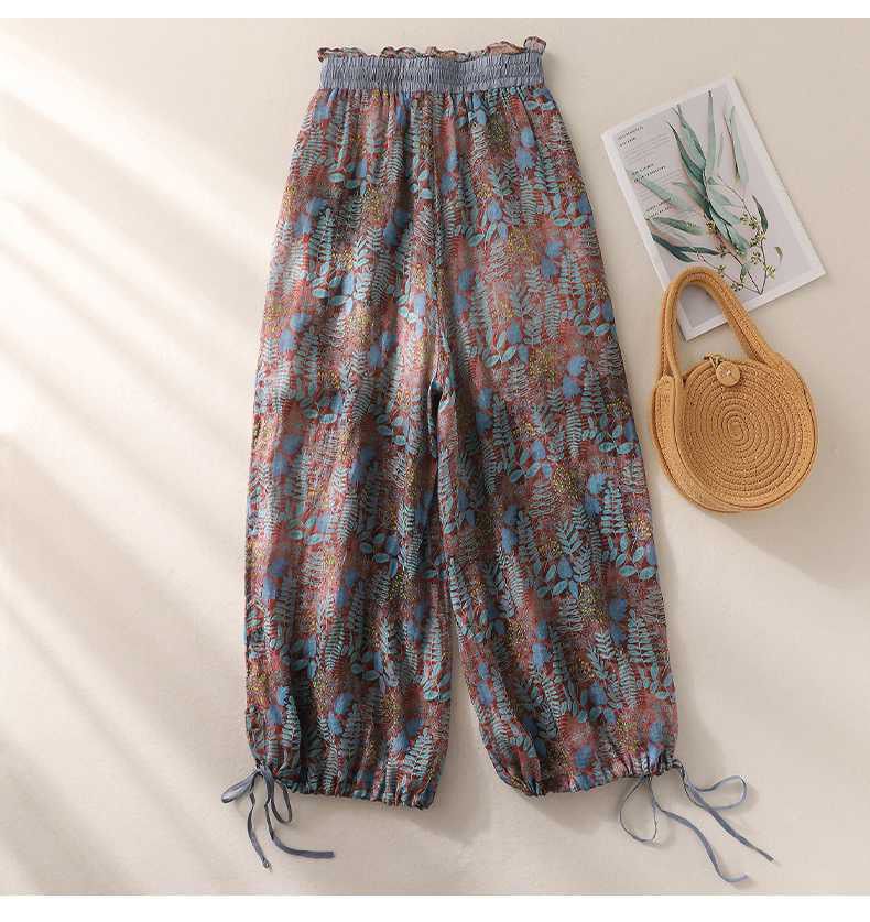 Boho Bloom Women's Pure Flex Cotton Printed Harem Pants