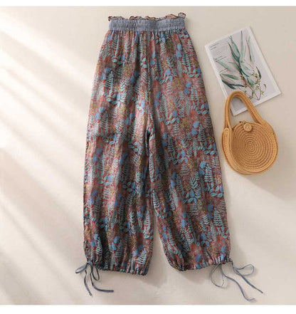 Boho Bloom Women's Pure Flex Cotton Printed Harem Pants