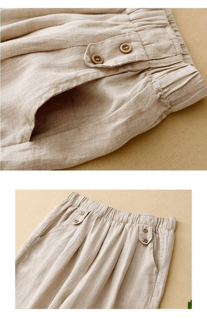 Pure Viscose Linen Women's Relaxed Comfort Pants