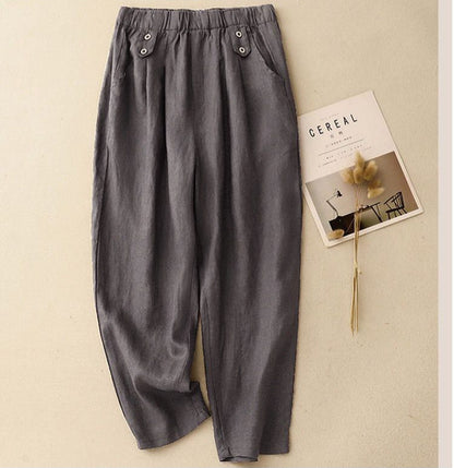 Pure Viscose Linen Women's Relaxed Comfort Pants