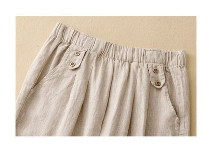 Pure Viscose Linen Women's Relaxed Comfort Pants