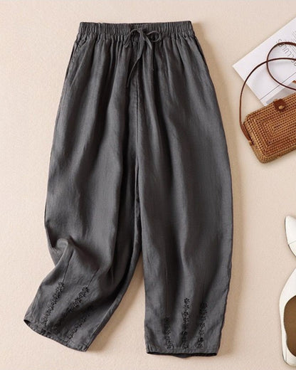 Pure Viscose Linen Women's Relaxed Comfort Pants