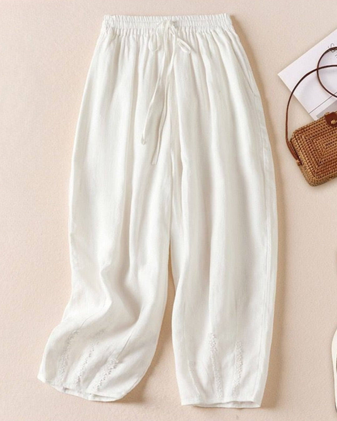 Pure Viscose Linen Women's Relaxed Comfort Pants