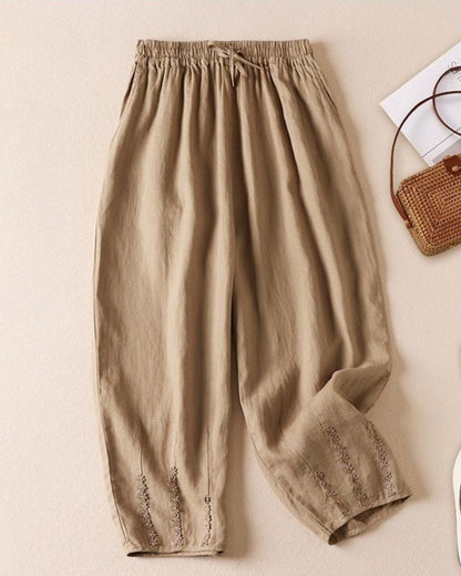 Pure Viscose Linen Women's Relaxed Comfort Pants