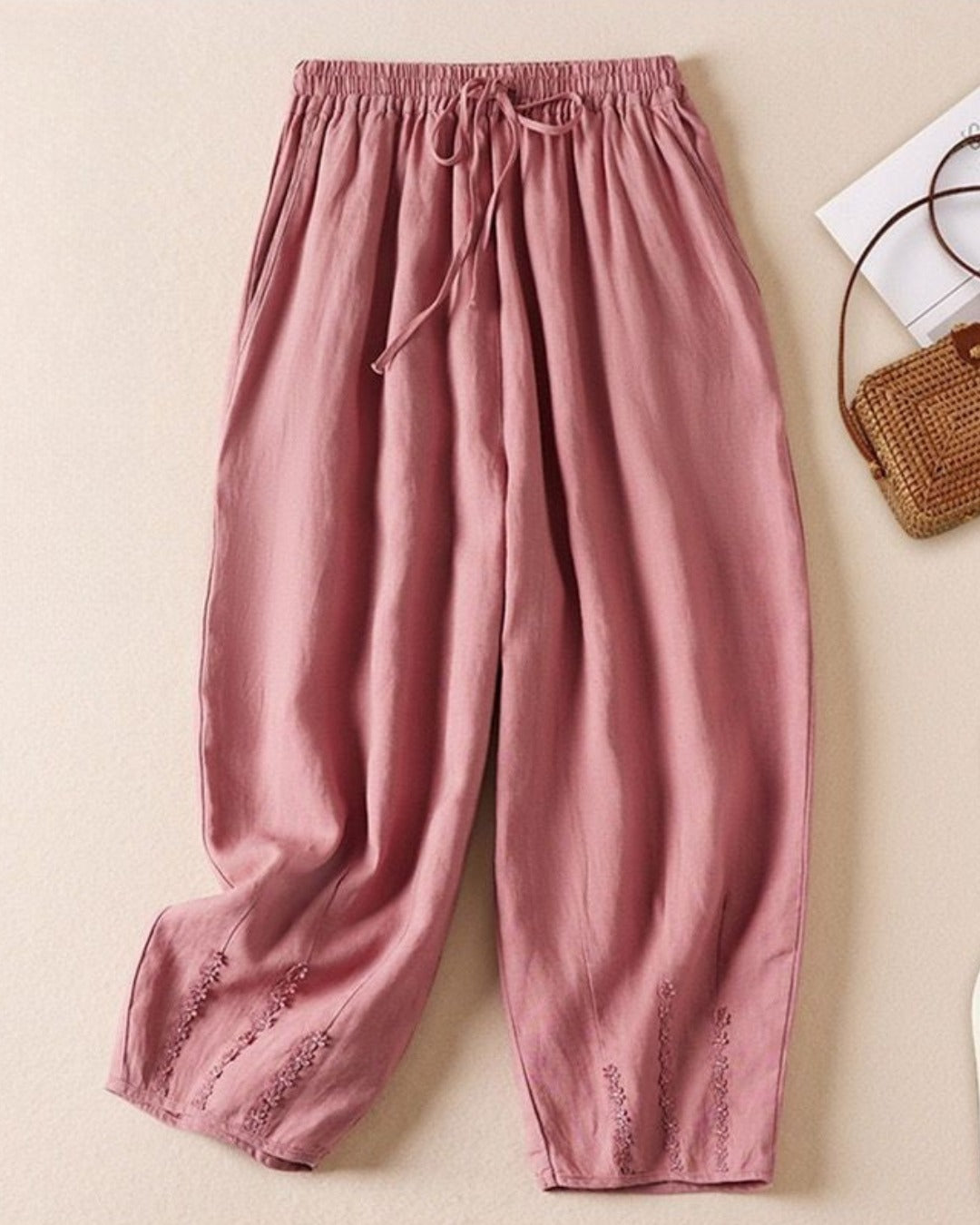 Pure Viscose Linen Women's Relaxed Comfort Pants