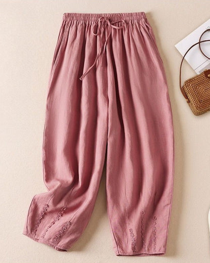Pure Viscose Linen Women's Relaxed Comfort Pants