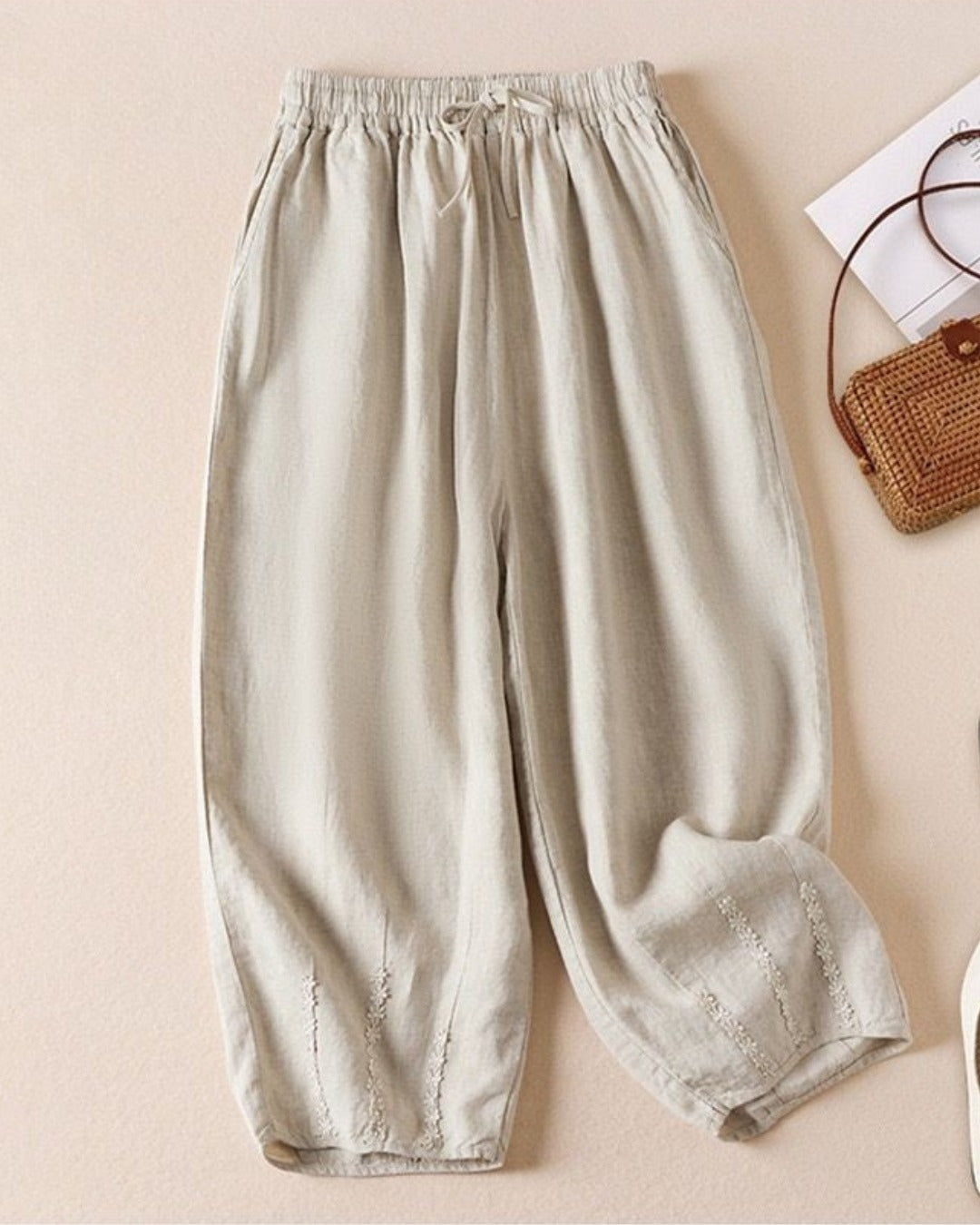 Pure Viscose Linen Women's Relaxed Comfort Pants