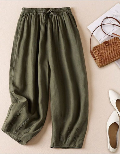 Pure Viscose Linen Women's Relaxed Comfort Pants