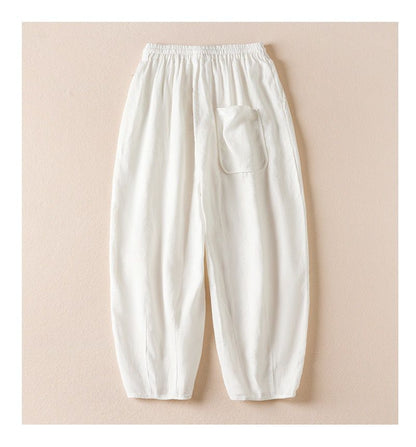 Pure Viscose Linen Women's Relaxed Comfort Pants