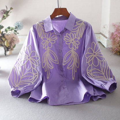 Pure Cotton Embroidered  Shirt