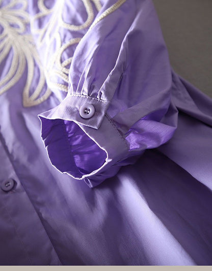 Pure Cotton Embroidered  Shirt