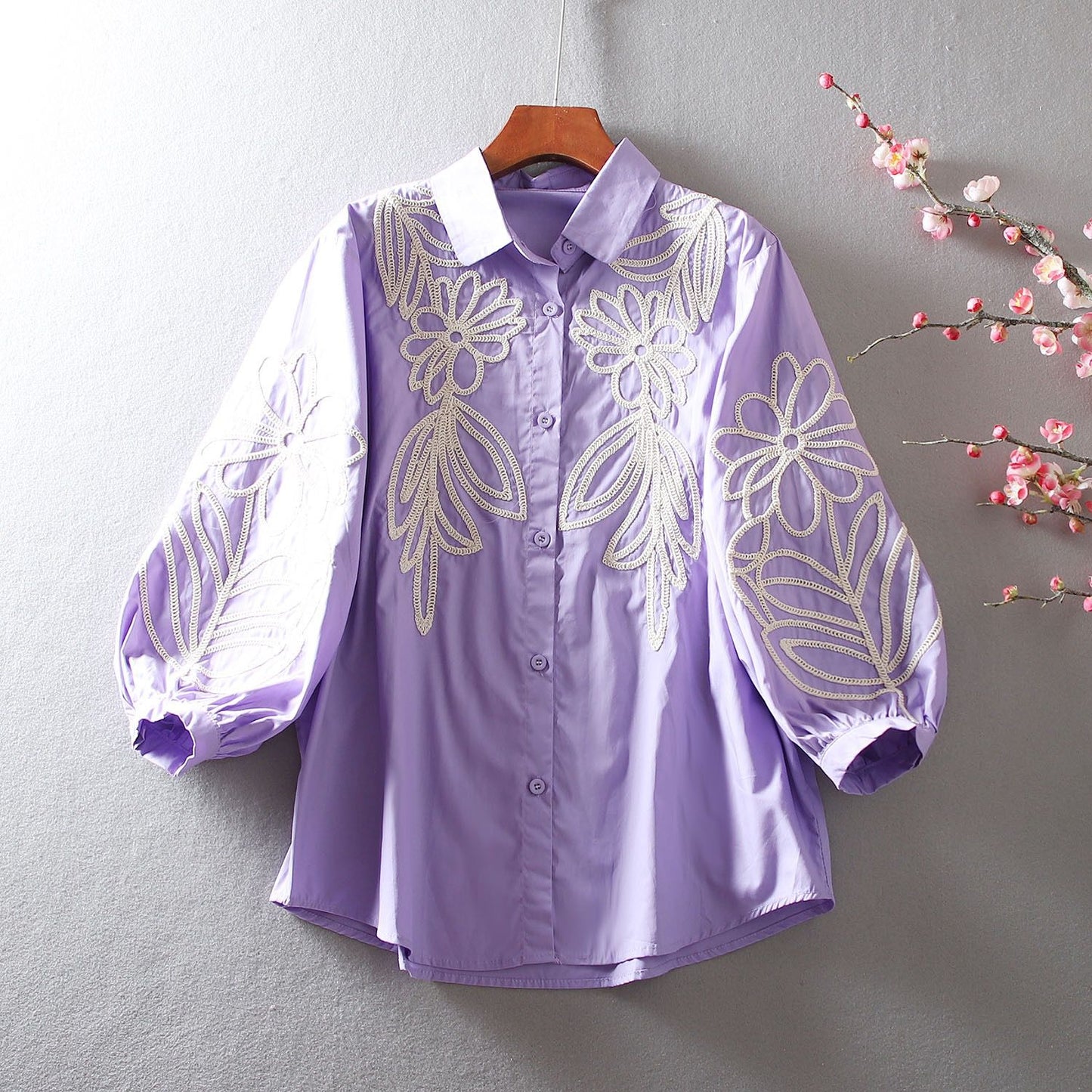 Pure Cotton Embroidered  Shirt