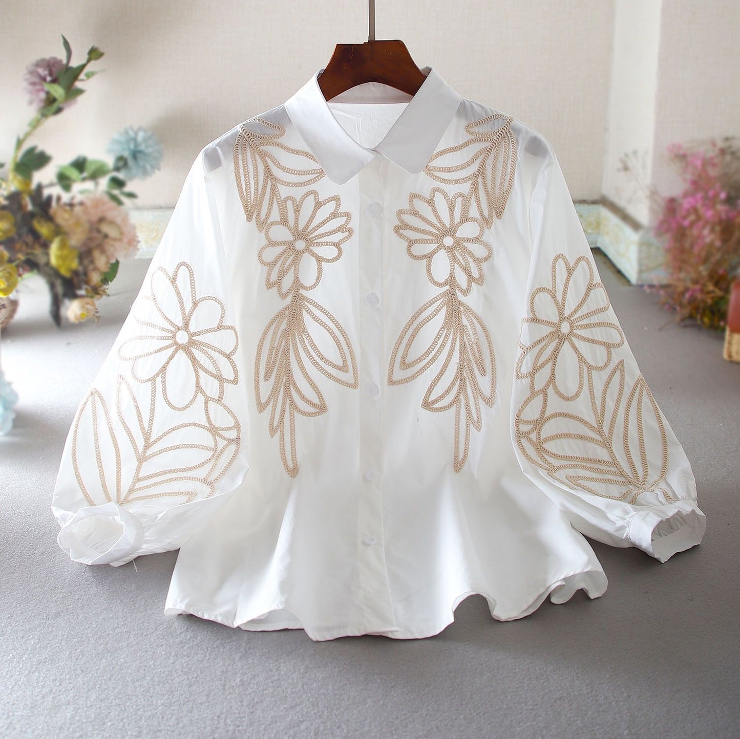 Pure Cotton Embroidered  Shirt